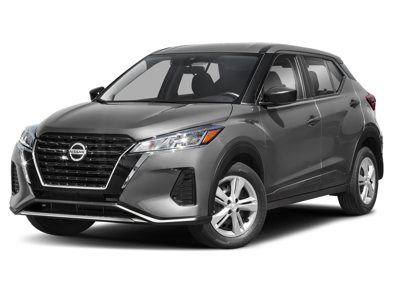 2021 Nissan Kicks S in Gun Metallic — front three-quarter view
