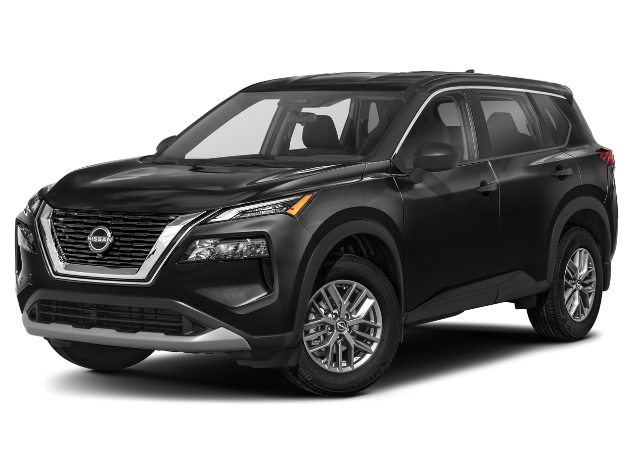 2023 Nissan Rogue S in Super Black — front three-quarter view