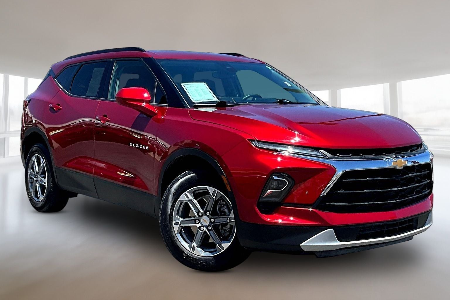 2024 Chevrolet Blazer LT in Radiant Red — front three-quarter view