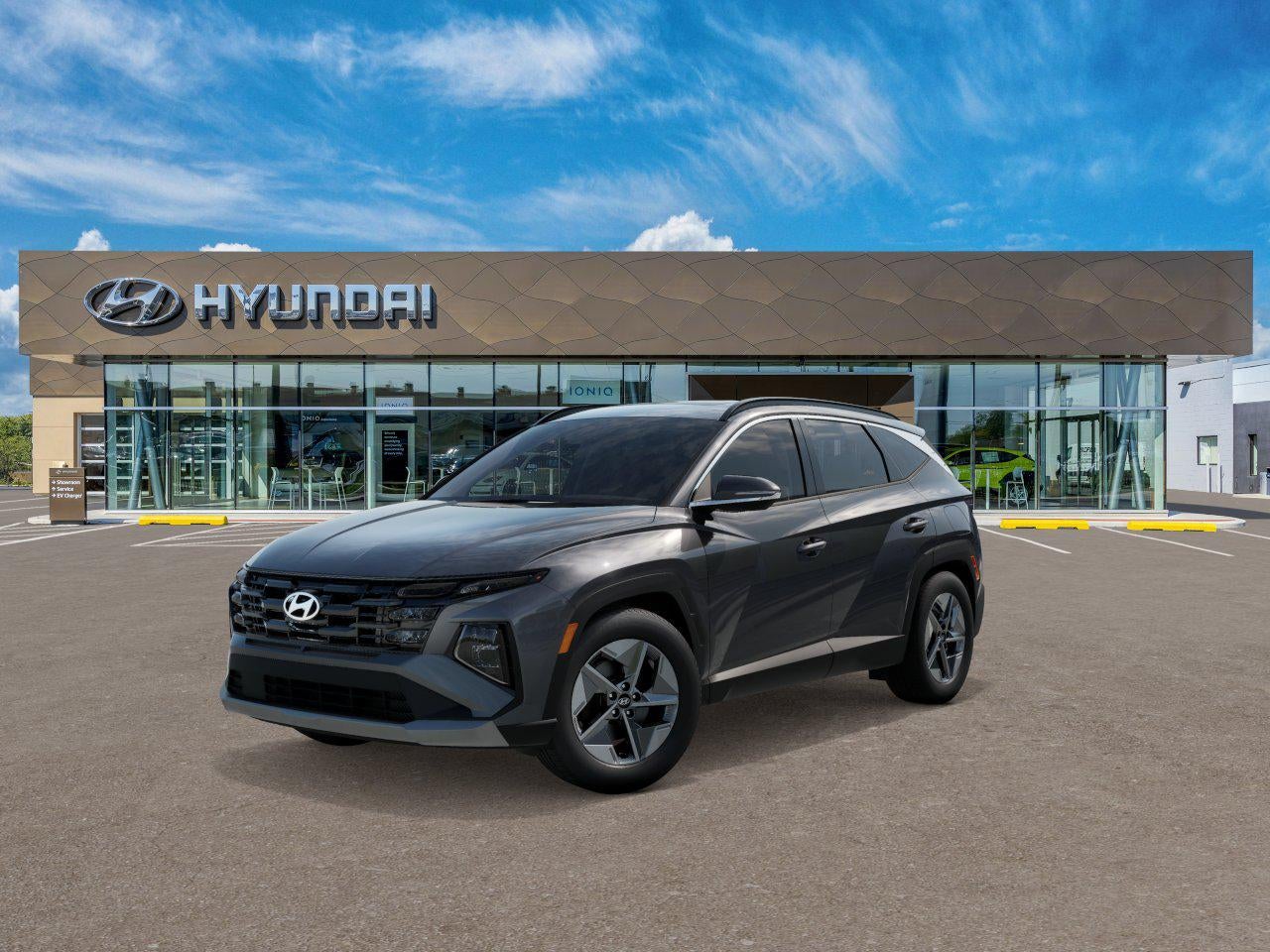 2026 Hyundai TUCSON SEL Premium AWD in Gray — front three-quarter view