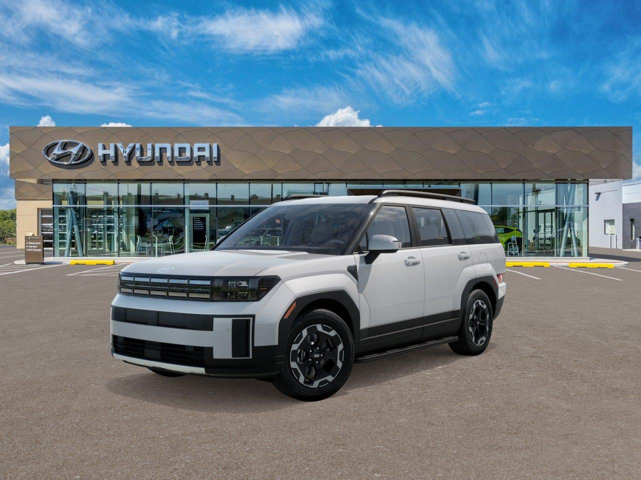 2026 Hyundai SANTA FE SEL AWD in White — front three-quarter view