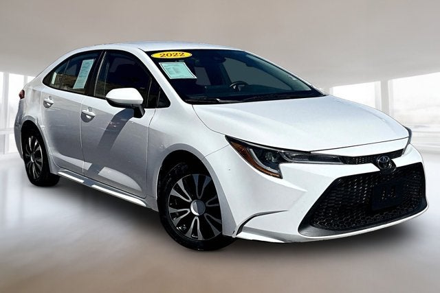 2022 Toyota Corolla LE in White — front three-quarter view