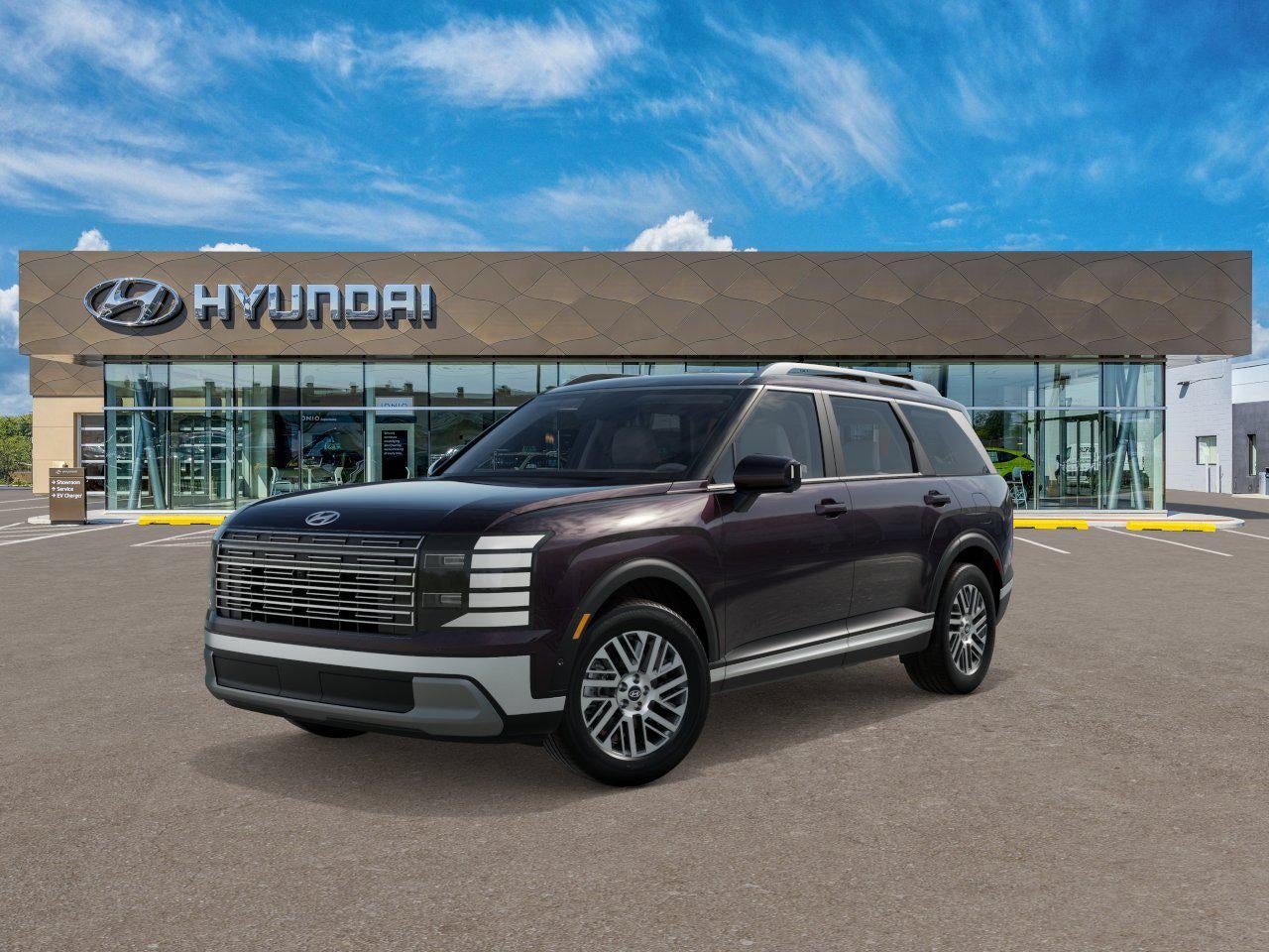 2026 Hyundai PALISADE SEL Premium AWD in Maroon — front three-quarter view